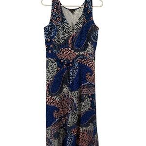Talbots Blue and Pink Maxi Dress NWT
